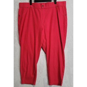 Hue Women's Plus Size 3 XL XXXL Hot Pink Denim Capri Jeggings W/ Ankle Slit
